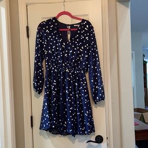 Cute above the knee dress with metallic polka dots